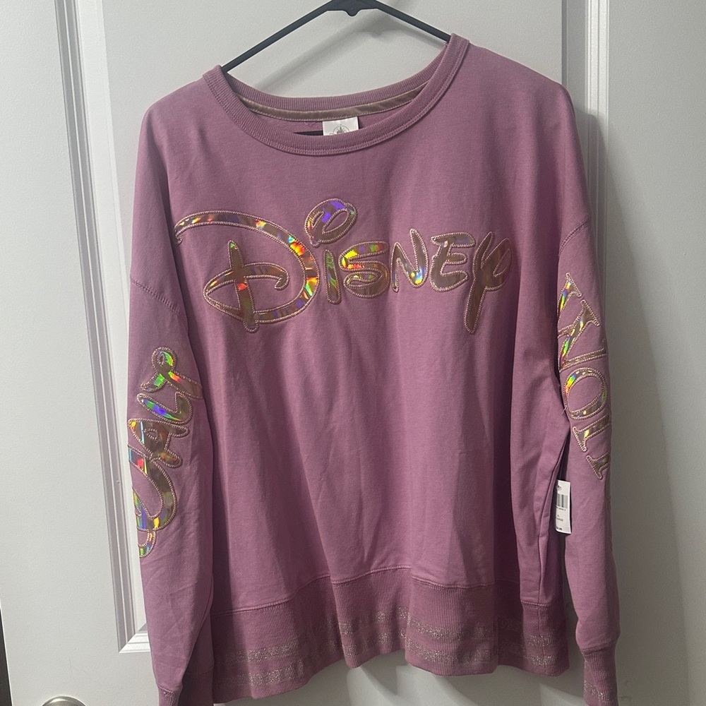 Disney Women's Lavender Crew Neck Sweater XL